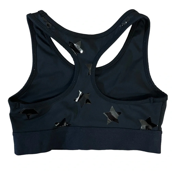 Aqua Black Sports Bra Star Pattern Size Small Athletic Stretch Yoga Workout Gym - Picture 2 of 4